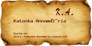Katonka Annamária névjegykártya